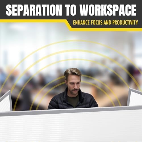 OBEX Polycarbonate Office Desk Mounted Privacy Screen Adjustable Table Top Panel Divider, Universal Aluminum Bracket-USA Made, 24" x 66, White