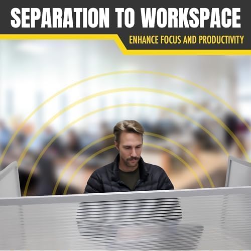 OBEX Polycarbonate Office Desk Mounted Privacy Screen Adjustable Table Top Panel Divider, Universal Aluminum Bracket-USA Made, 24" x 48", Translucent