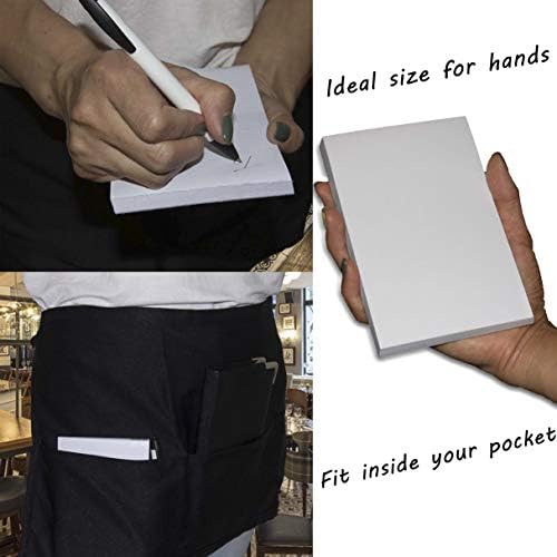 FMP Brands 20 Pack Note Pads 4x6, 100 Sheets Per Memo Pad, Writing Scratch Pad, Blank Notepad, White Waitress Server Note Pads, Paper Pad, To Do Grocery List Small Notepads