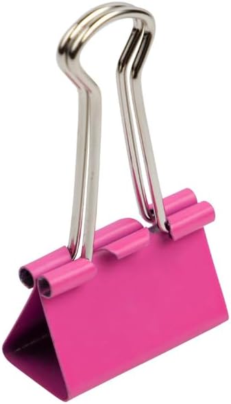 JAM PAPER Colorful Binder Clips - Medium - 1 1/4 Inch (32 mm) - Pink Binderclips - 15/Pack
