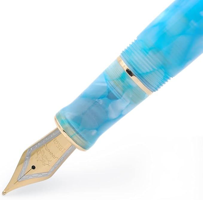 JINHAO 100 Fountain Pen with Ink Converter (Medium Nib 0.7mm, Sky Blue-C)