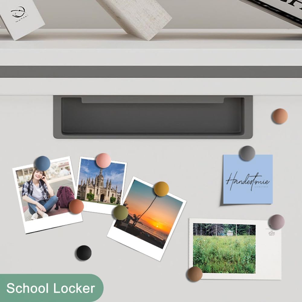 rhinocats 12Pcs Fridge Magnets,Locker Decor, Colorful Decorative Matte hemispheric Refrigerator Magnets, Cute Strong Whiteboard Magnets for Classroom Kitchen Office