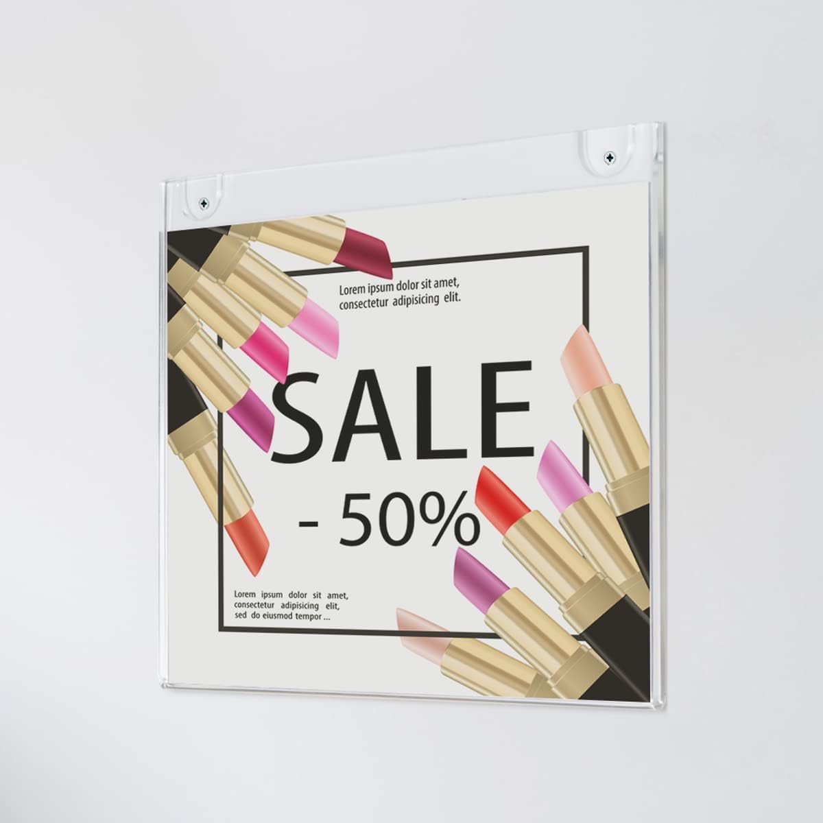 NIUBEE 24-Packs Acrylic Wall Sign Holder 8.5x11 Horizontal, Clear Plastic Picture Frames , Wall Mounted Design.