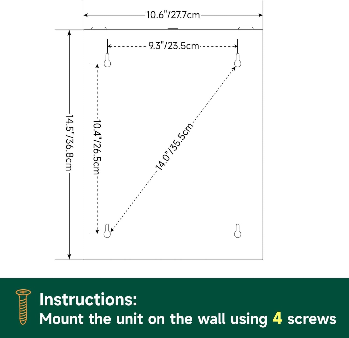 Commercial Paper Towel Dispenser Wall Mount 400-Sheet Capacity Brushed Stainless Steel Lockable Fits Multifold/Z-Fold Towels (Folded Size ≤ 10.6" x 3.9")
