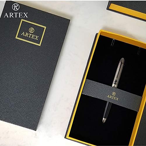 Stylish Fountain Pen : Luxury,Elegant,Germany F Fine Nib, Gift for Men & Women, Professional, Executive, Metal, Gift Box. –Free Engraving (Black (Piano Style)),14cmx1.2cm(AT-F4CARBON-1)