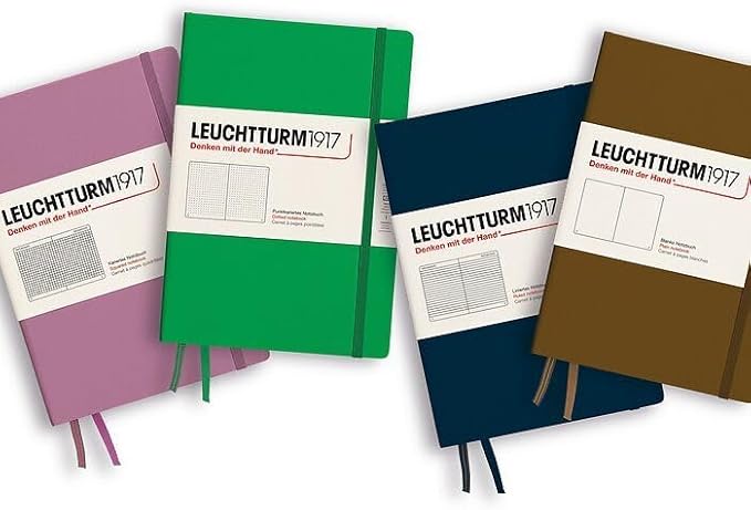LEUCHTTURM1917 - Notebook Hardcover Medium A5-251 Numbered Pages for Writing and Journaling - Thinking Ahead (Ruled Paper, Dusty Rose)