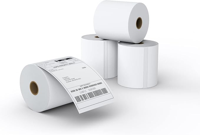 MFLABEL® 4 Rolls of 450 Direct Thermal Shipping Labels 4x6 for Zebra 2844 Zp-450 Zp-500 Zp-505