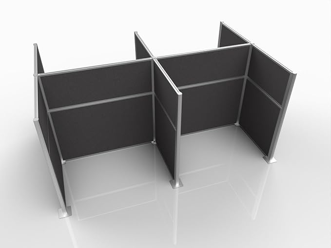 Versare Hush Panel Cubicle Kit | Workstation Partition Walls | Sound Dampening Cubicle Walls | Partitions for Desks