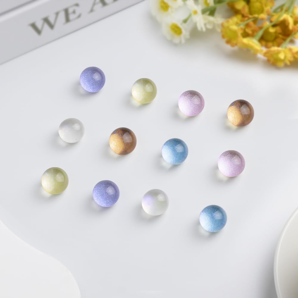 rhinocats 12Pcs Fridge Magnets, Locker Decor,Colorful Decorative Sparkling hemispheric Refrigerator Magnets, Cute Strong Whiteboard Magnets for Kitchen Office