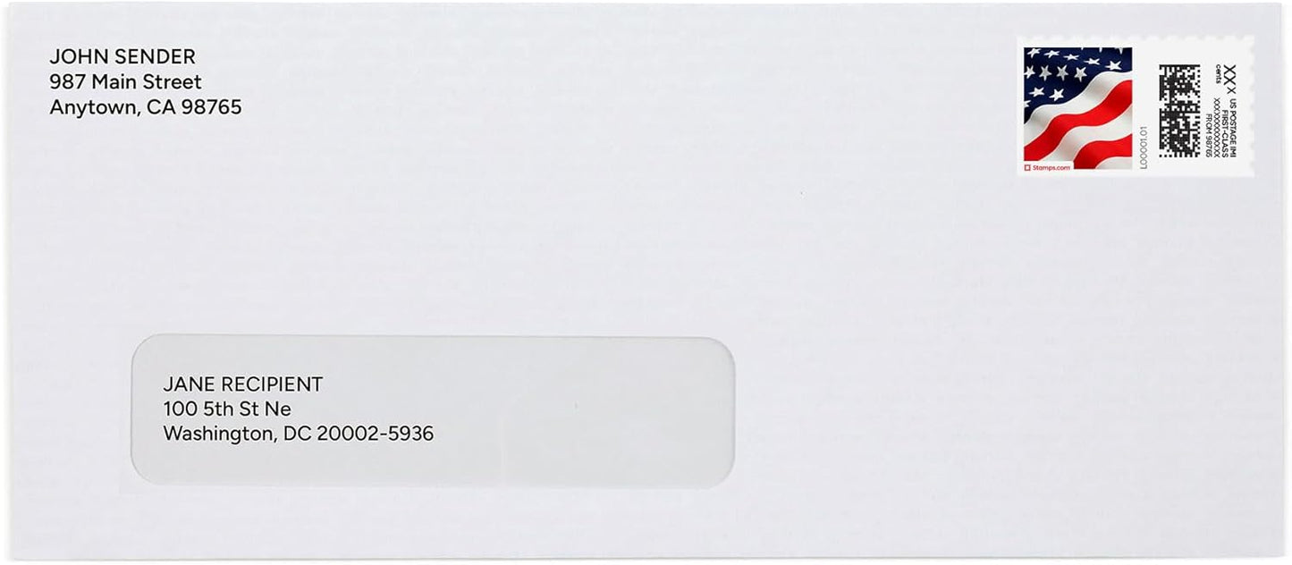 Stars & Stripes NetStamps 120-Pack (5 Sheets) Printable Postage Labels (Stamps.com Subscription Required) - Print Approved Postage - Inkjet & Laser Printers - Business, Personal, Home