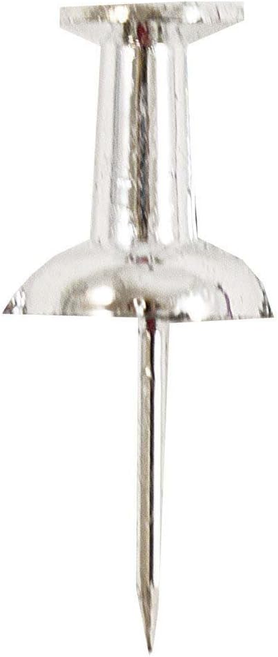 JAM PAPER Colorful Push Pins - Silver Pushpins - 2 Packs of 100