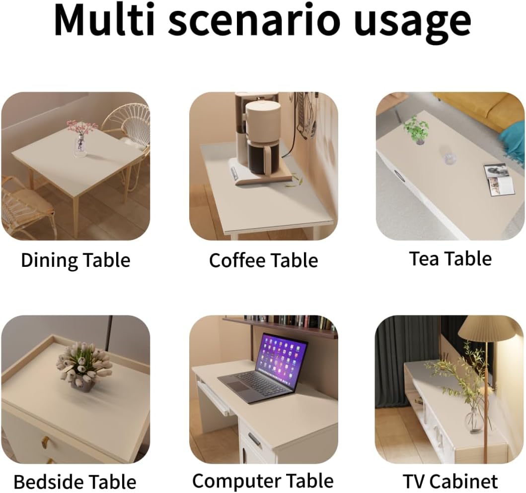 Table Pad Protector for Dining Room Table - Can Be Used On Both Sides Waterproof and Easy to Clean Good Flatness Used for Dining Table(Off White+Light Gray 54x72)