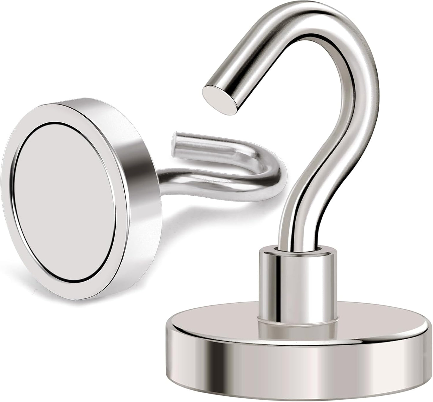 MIKEDE Magnetic Hooks Heavy Duty, 110Lbs+ Super Strong Magnet Hooks for Cruise, 4 Pack Neodymium Earth Magnets with Hook for Hanging, Magnetic Metal Hanger for Toolbox, Storage