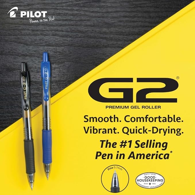 PILOT, G2 Premium Gel Roller Pens, G2 Rainbow Colors Pack, 8 Pack Pouch, Fine Point 0.7 mm, Assorted