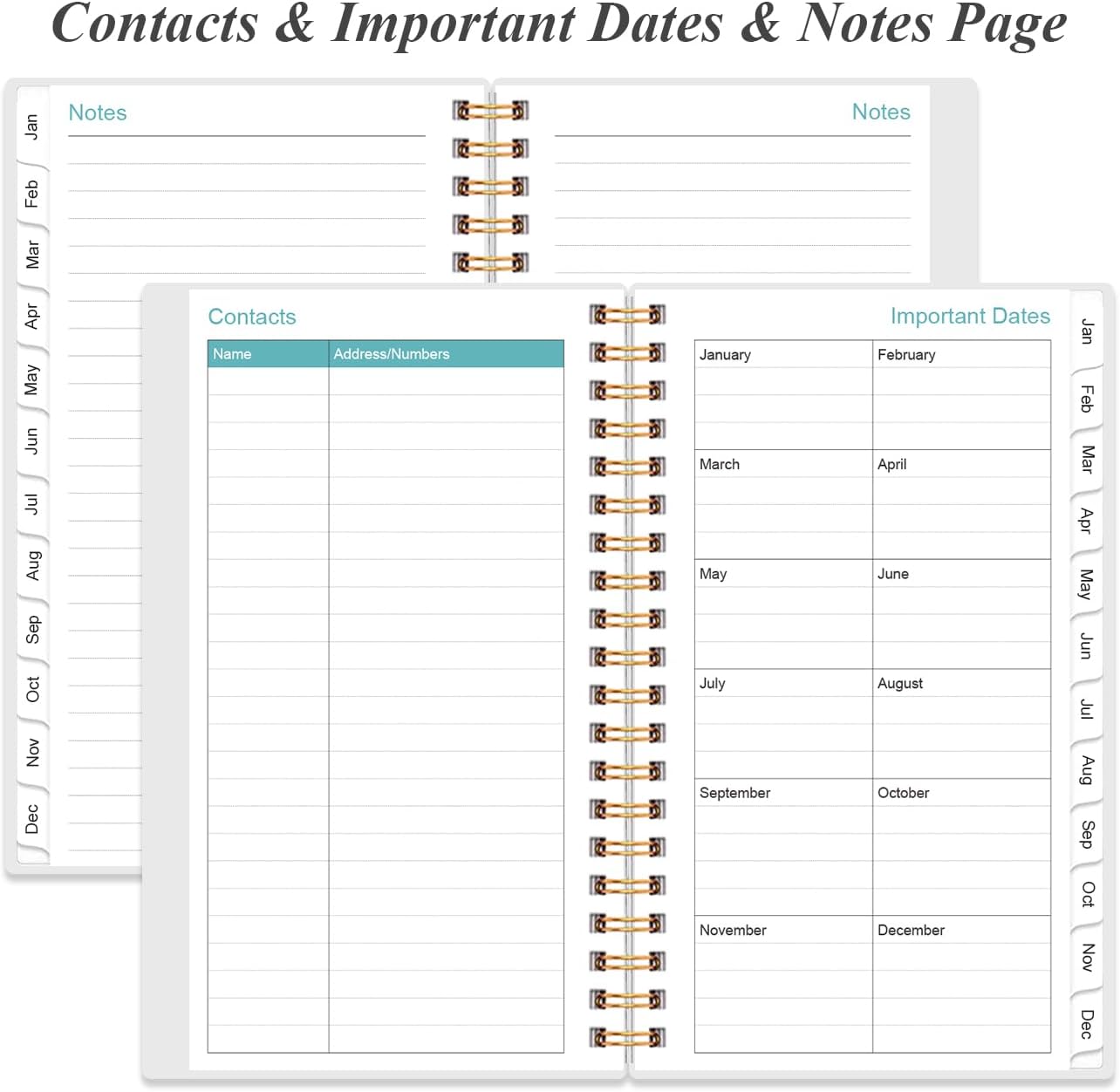 2026 Pocket Planner/Calendar - 2026 Planner from January 2026 - December 2026, Planner 2026 with 12 Tabs, Twin-Wire Binding, Inner Pocket, 3.75" x 6.75, Blue Leaf Flower