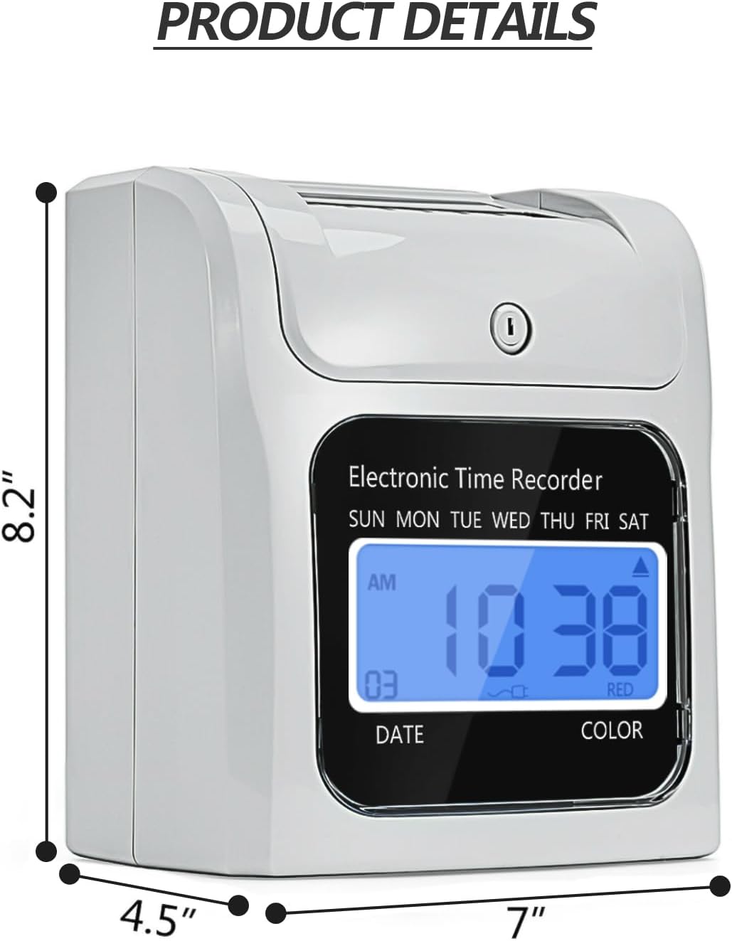 Time Clock Bundle with 200 Time Cards, 4 Ink Ribbons, 2 Ten-Slot Time Card Racks, & 2 Security Keys, Auto-Align Employee Time Clocks for Small Business