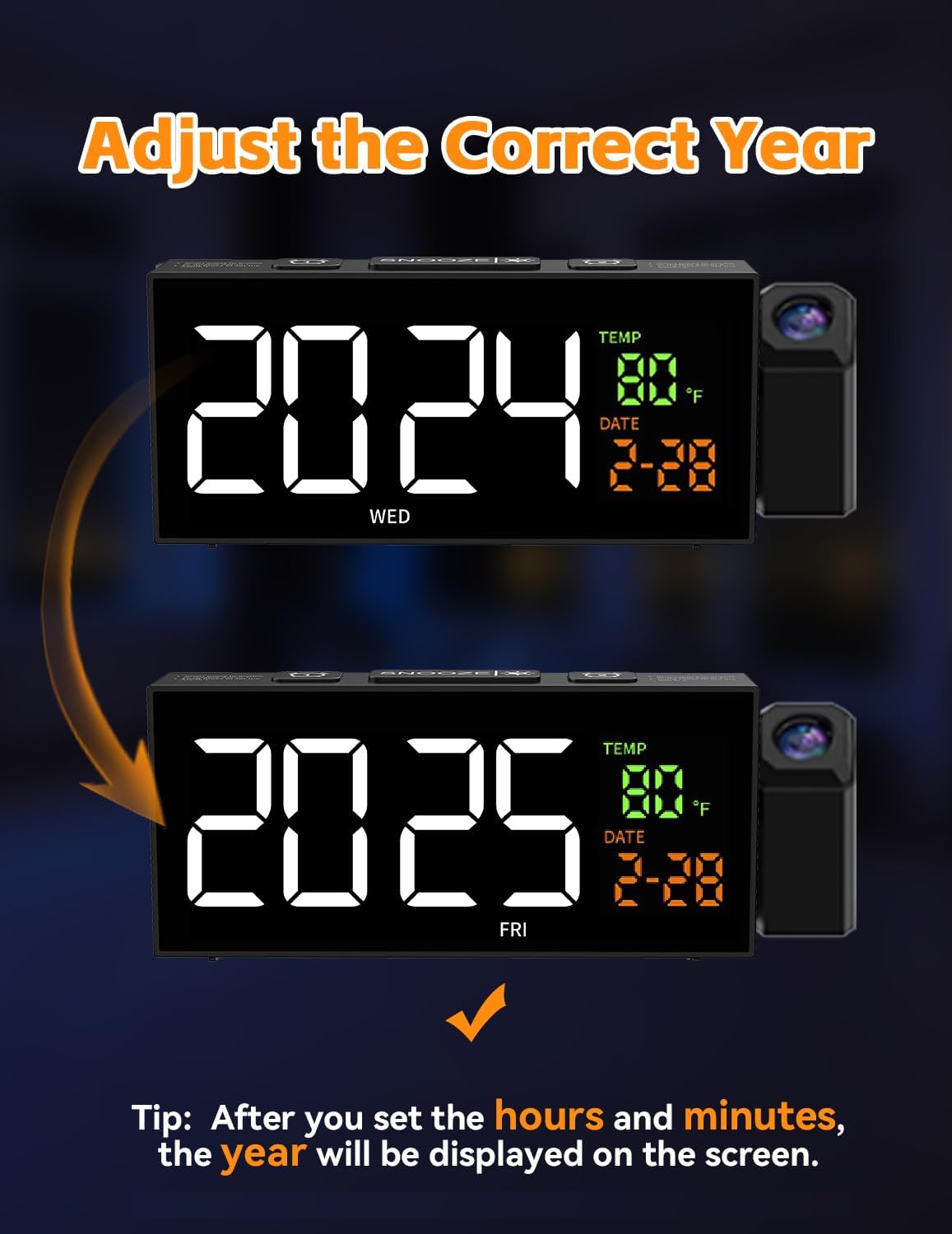 Netzu Projection Clock for Bedroom Ceiling, Alarm Clocks with 180° Rotatable Projector, Date Temperature and Weekday, Manual DST, 5 Brightness, 10 Ringtones, 4 Volumes and Snooze (Black)