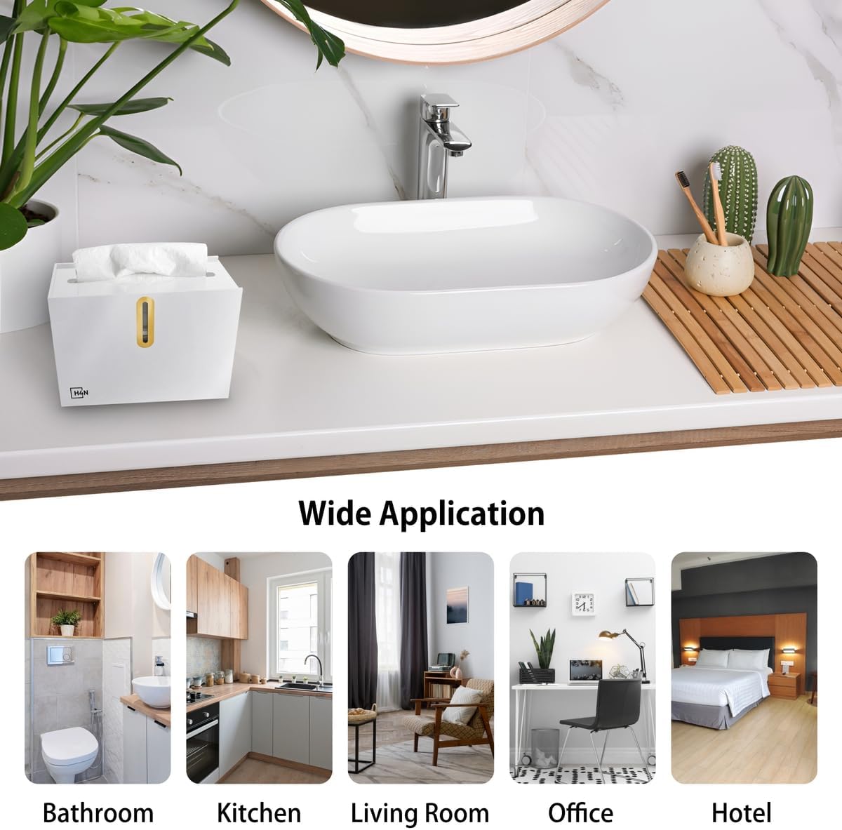 H4N Multifold Hand Paper Towel Dispenser Countertop, Compact Design, Single Sheet Dispensing for Home and Commercial Use, White