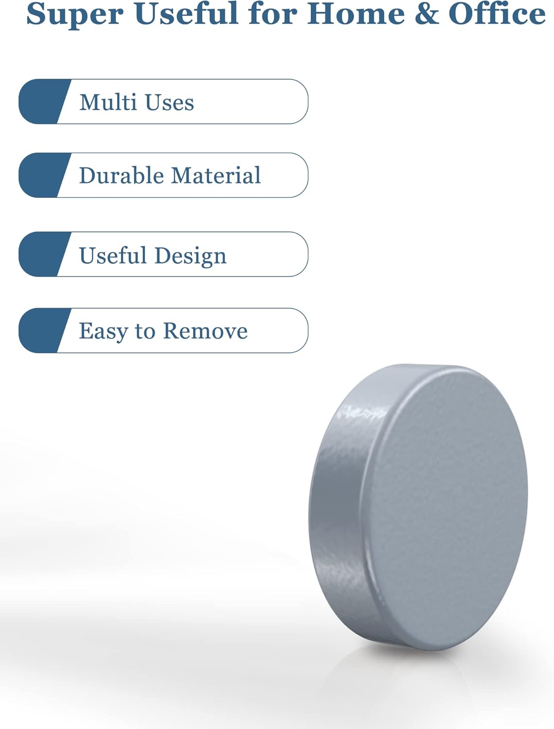 SMARTAKE 45 Pcs Refrigerator Magnets, Small Round Fridge Magnets, Multi-Use Premium Neodymium Office Magnets for Fridge, Whiteboard, Billboard in Home, Kitchen, Office and School (Grey)