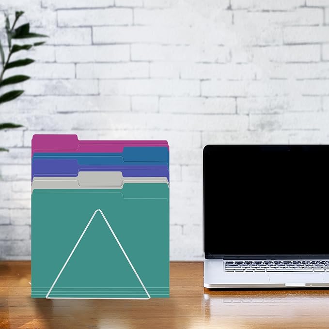 File Folder, RAZCC 150 Pack 1/3 Cut Tab File Folders Letter Size, Colored File Folders for Office Classroom Use, Colored Folders with Tabs, Assorted 5 Colors