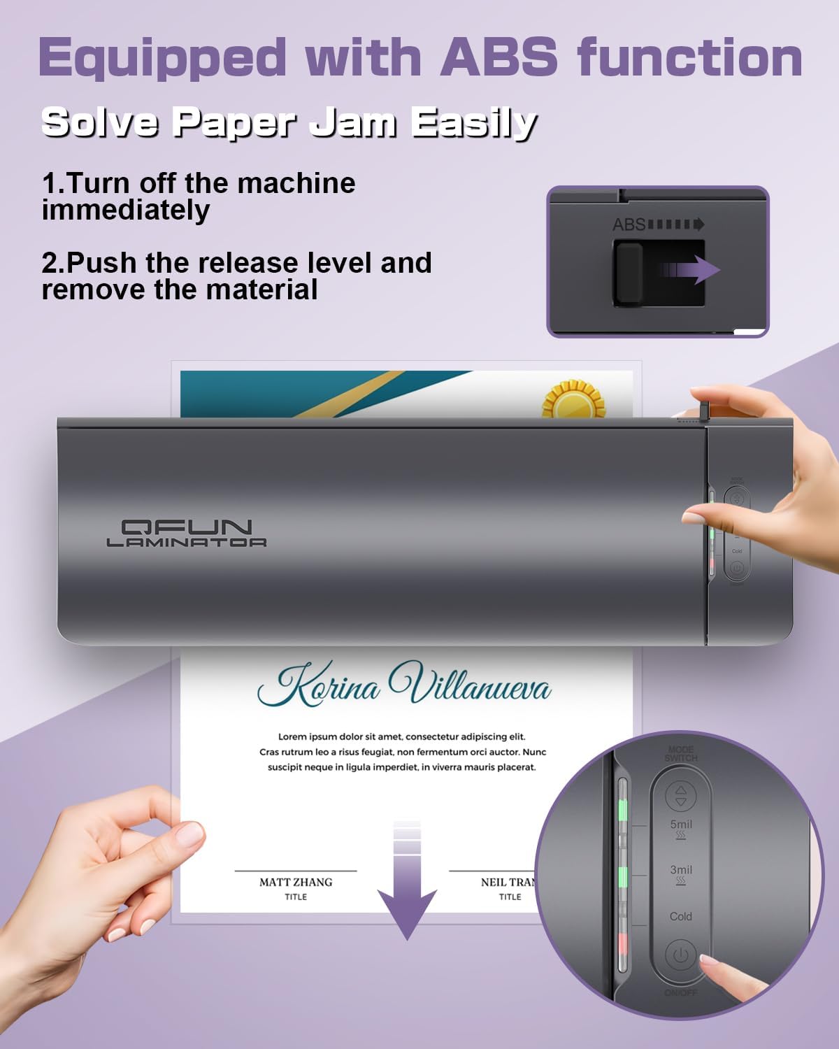 Office Presentation Laminator Machine 11x17 with Laminating Sheet A3/A4/A5, 3/5 Mil Thermal Cold Laminating Machine 13 inch Wide, 60s Warm-Up Office Presentation Laminator Machine (Gray)