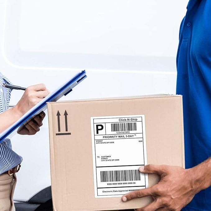 L LIKED 2500 PCS 4"x 6" Direct Thermal Labels White Perforated Shipping Label, Compatible with Zebra, Rollo, Jadens, Nelko, 250 Labels per Roll, 10 Rolls