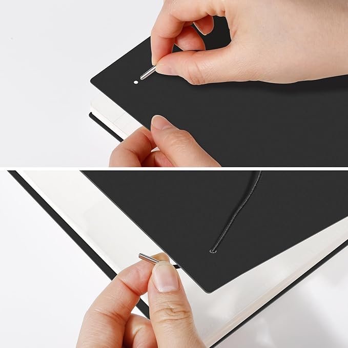 AHGXG Bullet Dotted Journal - Dot Grid Spiral Notebook A5, 160 Pages, 100 GSM Thick Paper, Waterproof Plastic Cover Journals for Bullet Journaling, Sketching, 5.7" x 8.3", Black