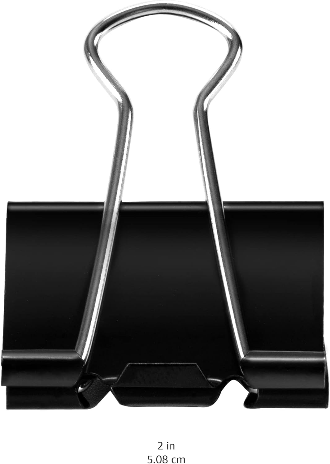 Amazon Basics Sturdy Binder Clips for Office Use, 48 Count (4 Pack of 12), Large, 2 in, Black