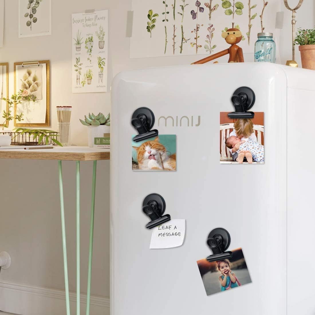 Grtard 60 Pack Magnetic Clips Heavy Duty, Black Magnet Clips for Fridge, Refrigerator Magnets, Strong Magnetic Clip, Scratch Free Magnets with Clip for Whiteboard, Refrigerator, Cruise, Locker