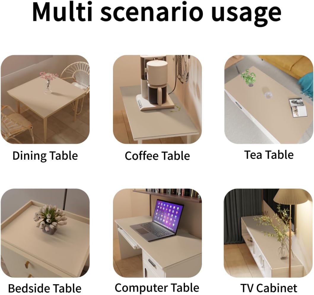 Dresser Protector - Can Be Used On Both Sides Waterproof and Easy to Clean Good Flatness Used for Dresser Table(Light Brown+Gray 10x42)