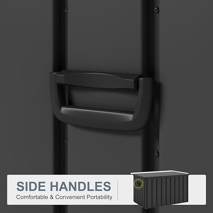 PURPLE LEAF Outdoor Deck Box 160 Gallon Waterproof Lockable Storage Box Container with Lid Deck Organization for Patio Cushions Side Table Pool Accessories Garden Tools, Gray