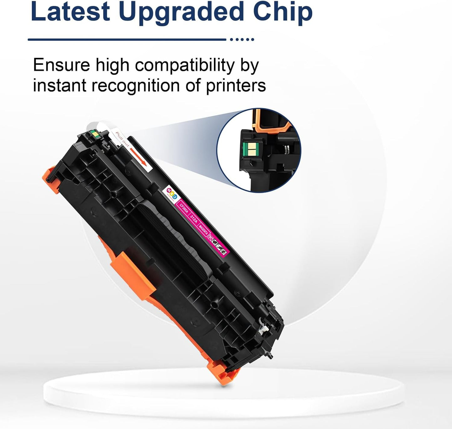 312A Remanufactured Toner Cartridges 4 Pack (with Chip) Replacement for 312A Toner Cartridge Color Laser Pro MFP M476 Series M476dn M476dw M476nw Printer (Black, Cyan, Magenta, Yellow)