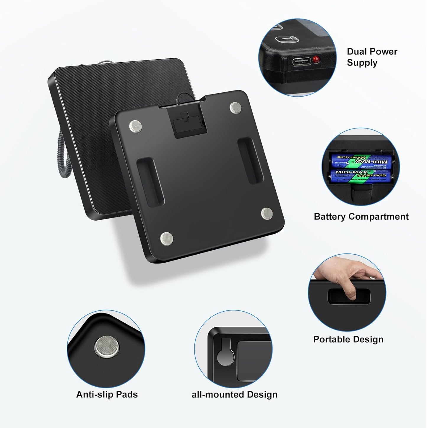 Shipping Scale, 440lb/0.5oz High Accuracy Digital Scale for Packages with Hold, Tare Function, Postal Scale for Small Business, Luggage, Home Use (Battery & Charging Cable Include)
