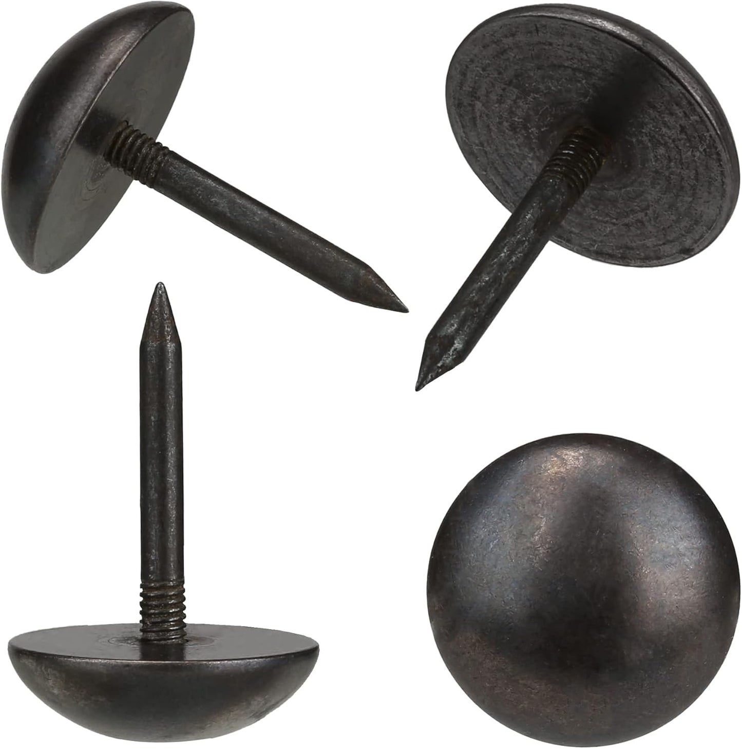 Retro Solid Pure Brass Tacks as Antique Upholstery Nails for Furniture, Decorative Push Pins for Wood,Carpet Tacks,Hardware Tacks,Cap Nails,Thumb Tacks,Brass Fasteners(7/10",18mm Black Color,10 Pcs)