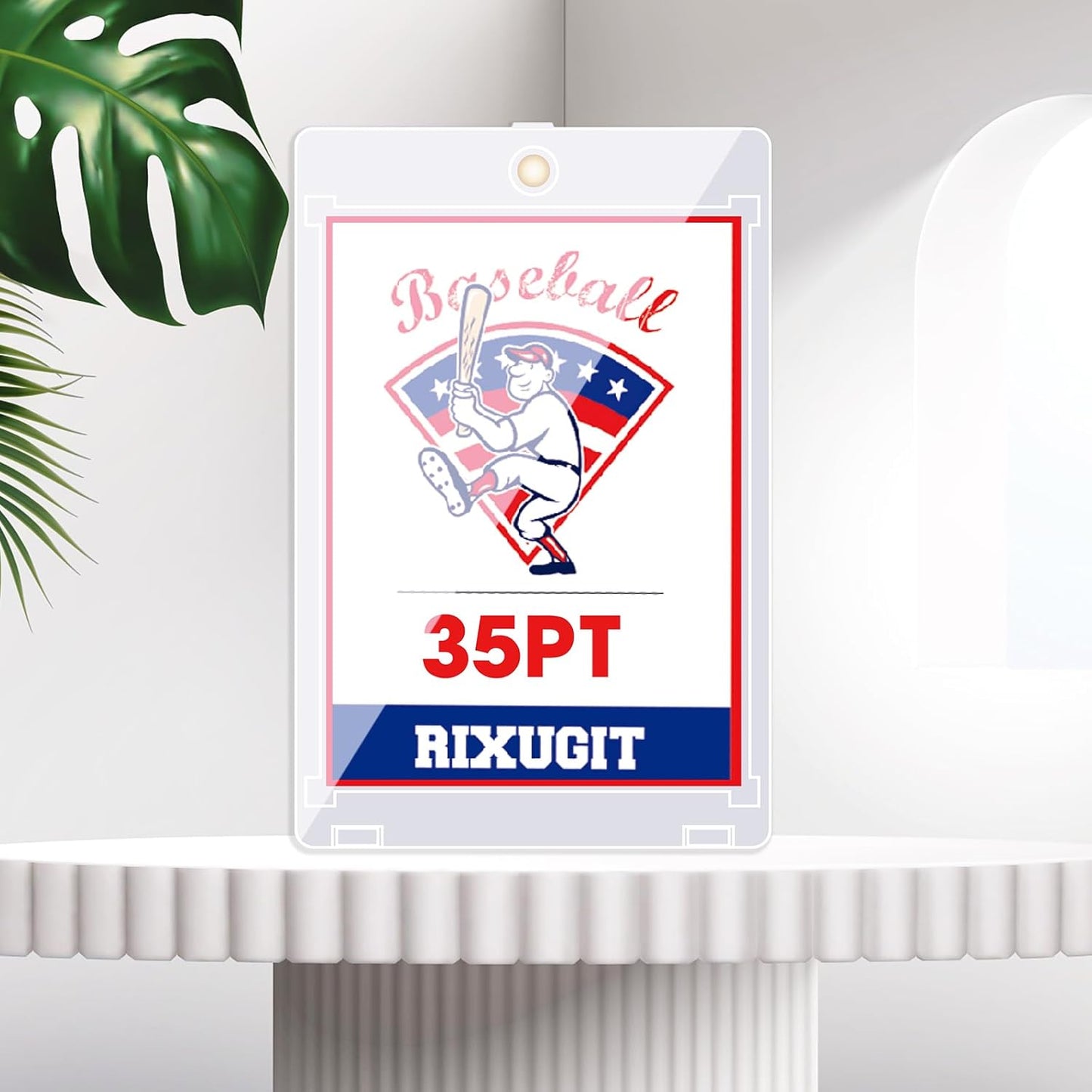 25-Pack Sleeved Card Magnetic Holders - 35pt Magnetic Card Case, Fits Sleeved Card First, One Touch Card Holder, Inner Size 2.63″×3.70″, Clear Hard Case for Trading Cards, Sports Card, Games Cards 