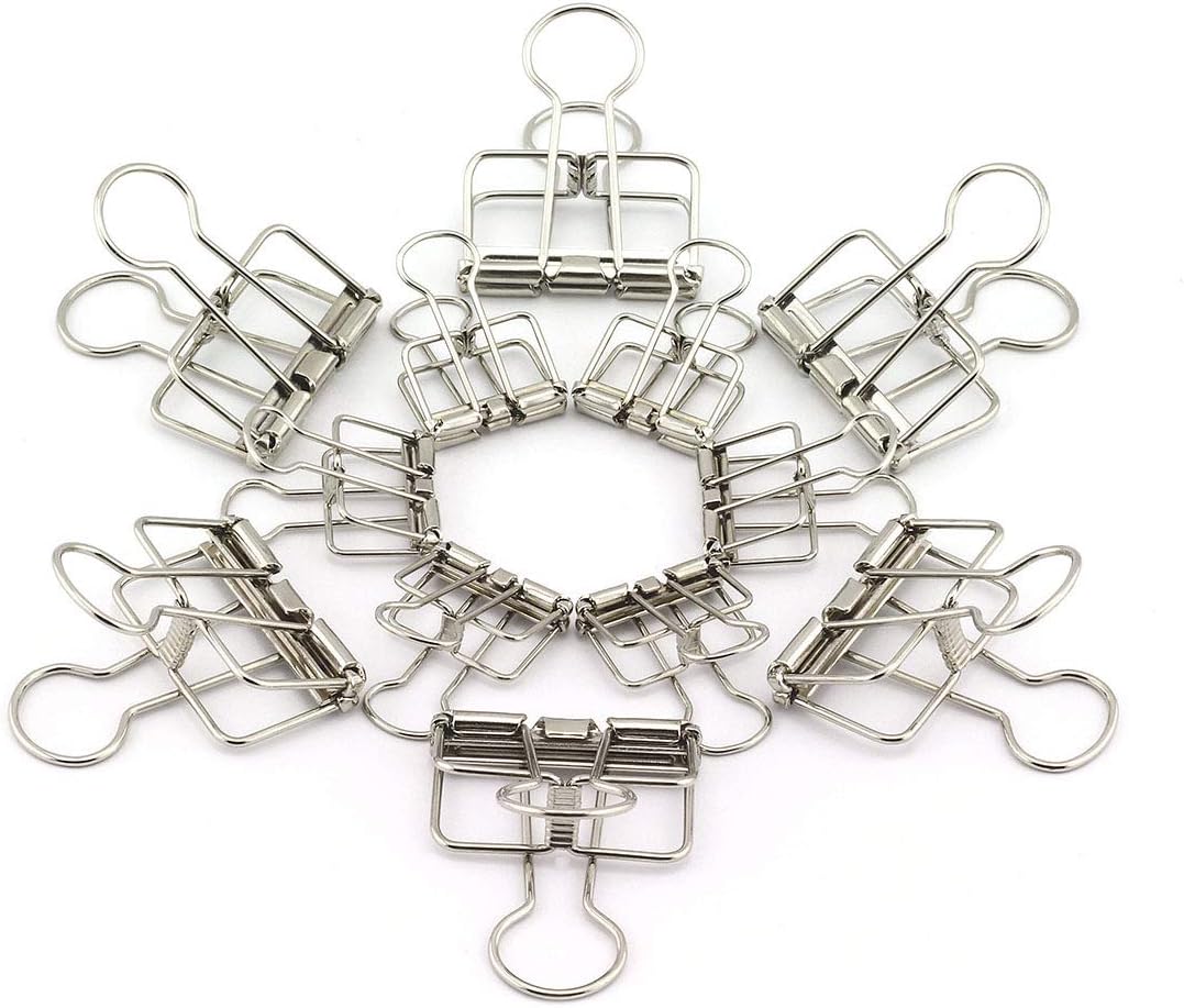40-Pack Multi-purpose Metal Wire Binder Clip Set,20pcs 2.25 Inch & 20pcs 1.57 Inch Paper Metal Clips,for Home Office Supplier School Accessories - Silver