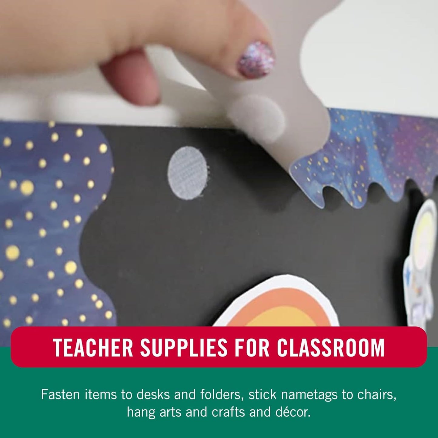 VELCRO Brand Thin Clear Dots with Adhesive, 200Pk 5/8in Circles, for Crafting School Projects, Home and Office Organization | Low Profile Design