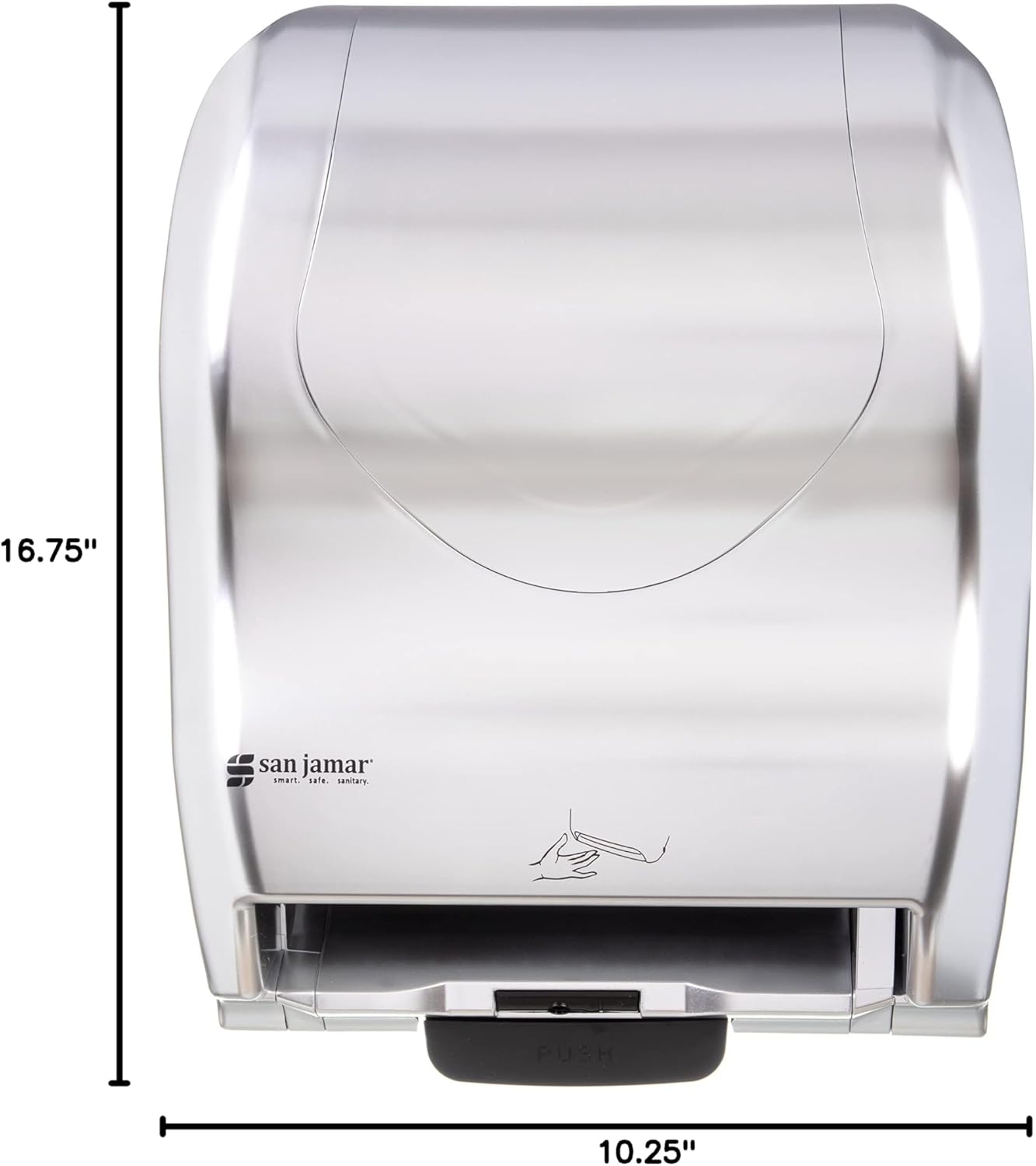 San Jamar Summit Paper Towel Dispenser Hybrid Dispenser for Bathroom, Kitchens, and Restaurants, Plastic, 10.25 x 16.75 x 13.25 Inches, Silver