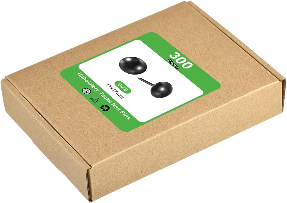 uxcell Upholstery Tacks Nail Pins Furniture, 100Pcs 11x17mm Thumb Tack Pins Assortment Kit Carbon Steel for Home Sofa DIY Decorative Nail Heads Nails, Black