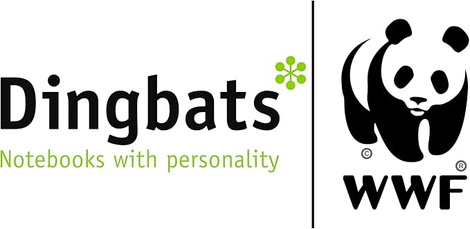 Dingbats* Wildlife Lined Writing Journal Notebook A5 - Vegan Leather Hardcover - Ideal for Work, Travel - Pocket, Elastic Closure, & Bookmark