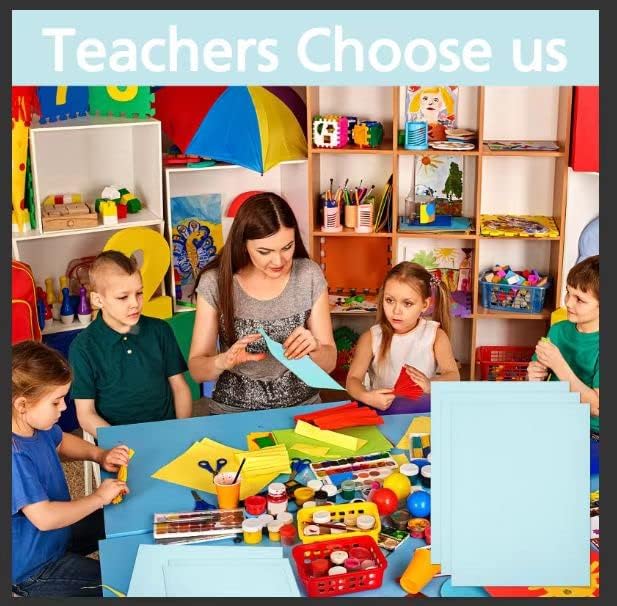 100 Sheets Light Blue Cardstock 8.5 x 11 Pastel Paper, Goefun Blue Card Stock Printer Paper for Wedding Invitations, Menus, Crafts, DIY Cards