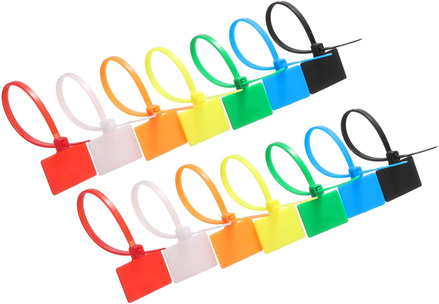 uxcell 100 Pcs Cable Label Marker Tags, Nylon Cable Zip Tie Tags 8.7 Inch Writable Self-Locking Wire Labels Zip Ties for Organization Marking, Black