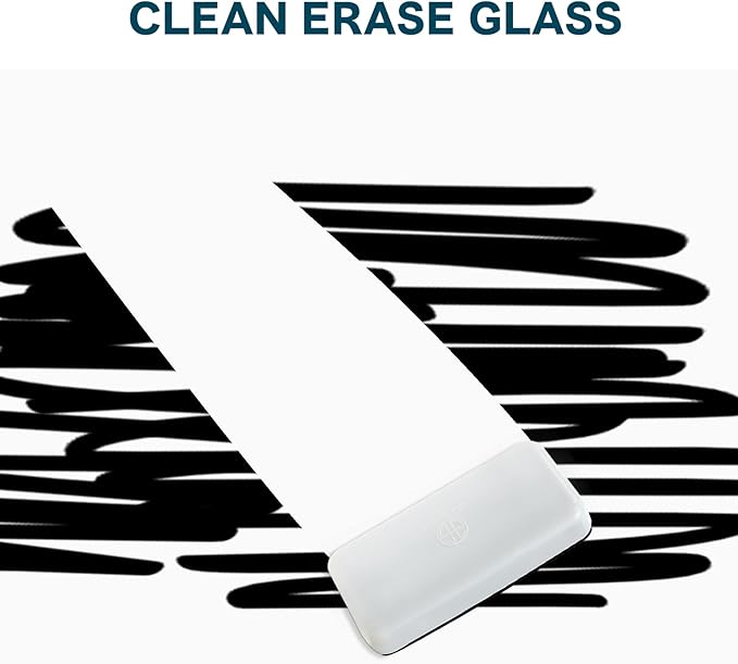 J&J worldwide Glass Whiteboard, Magnetic Brilliance White Glass Dry Erase Board 6' x 4', Includes Markers, Marker Tray, Eraser for Wall, Office, Home, School
