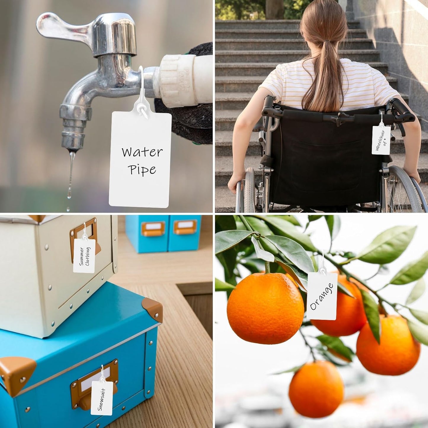 100 Plastic Tags Water Proof Tags for Labeling Shipping Tags Security Tamper Seals Hanging Tags Writable Marker Ties Storage Tag with One Marker Pen (White)