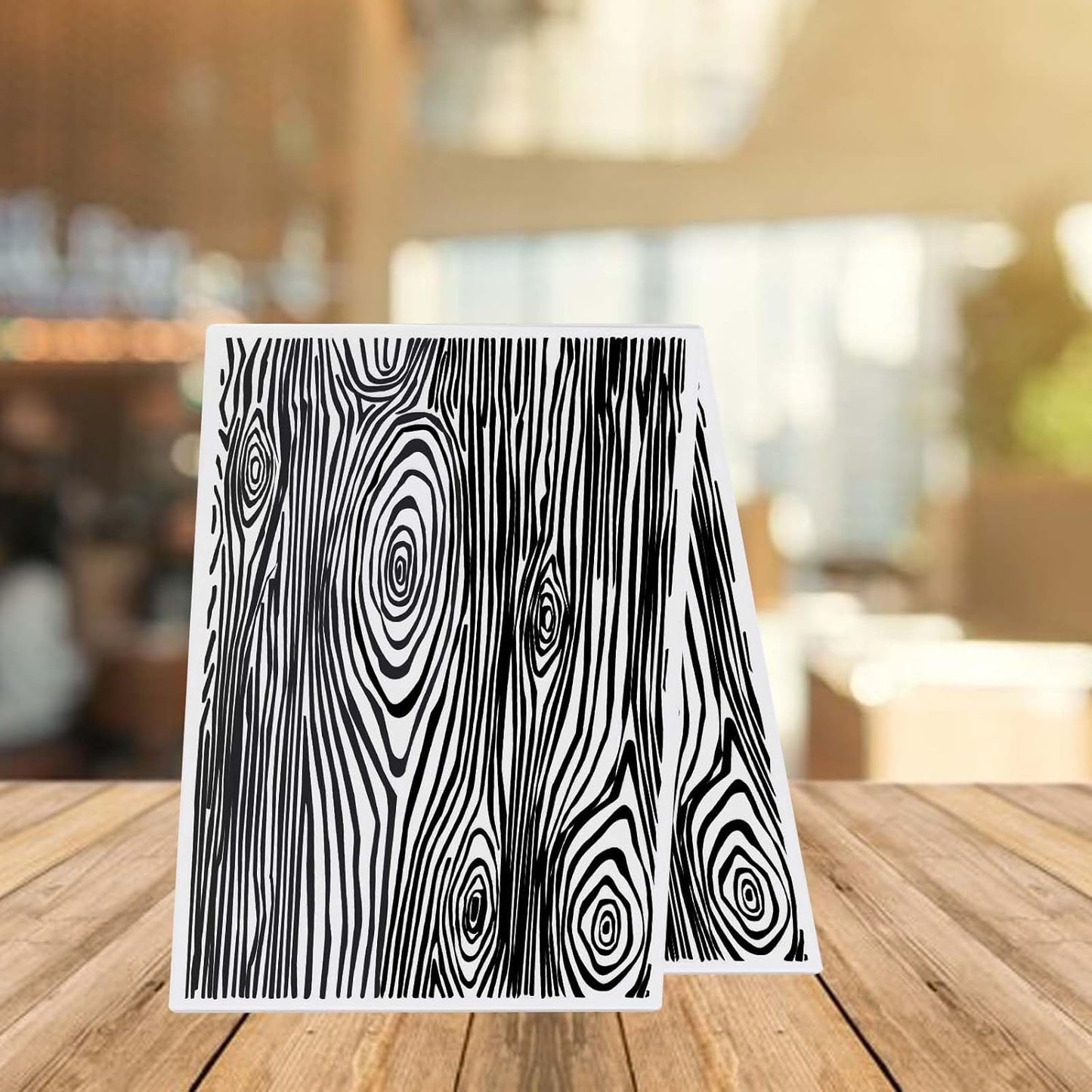 ALIBBON Wood Grain Background Plastic Embossing Folders for Card Making, Wooden Stripes Background Embossing Folders for DIY Scrapbooking, Tree Bark Folders for Paper Craft Photo Album Decorations