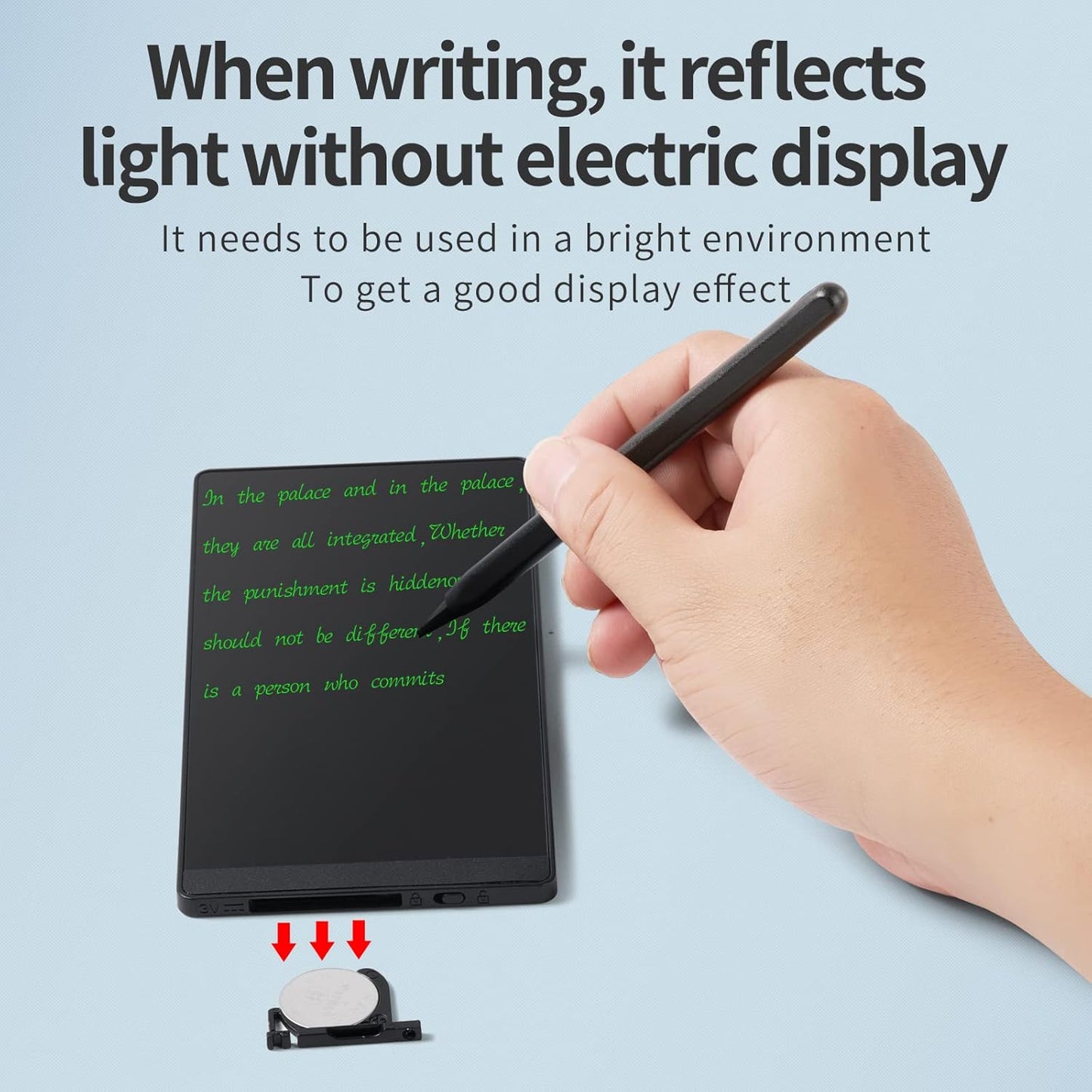 Mini LCD Writing Tablet, 6.5in Erasable Reusable Electronic Drawing Pads, Electronic scratchpad for Kids and Adults. Black.