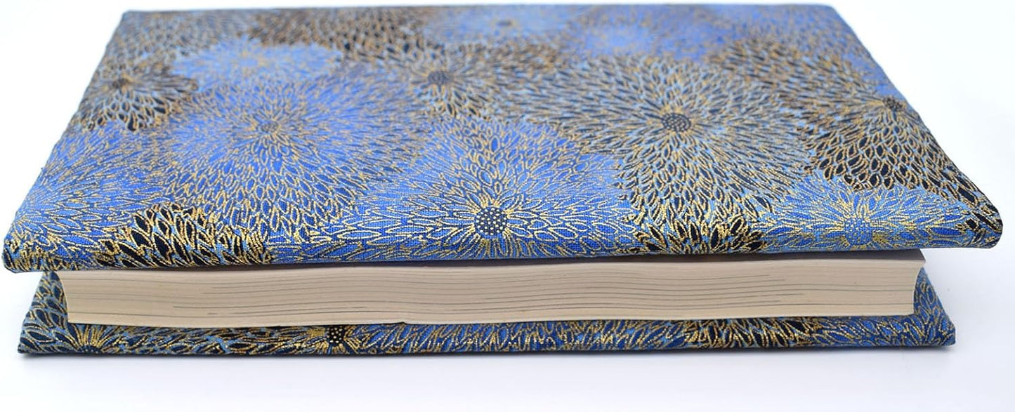 BLBMH A5 Book Covers for Paperbacks Fit for 5.5x8.5 inch Adjustable Book Sleeve Cover for Women Over 15 Soft Cloth Protector for Notebook Journal - Chrysanthemum