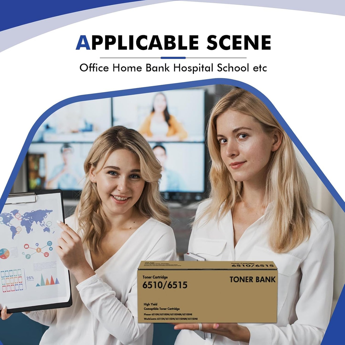 Phaser 6510 Toner Cartridge Compatible Replacement for Xerox Phaser 6510 for 6515 6510DNI 6510DN 6510N 6510DNM WorkCentre 6515DNI 6515DN 6515DNM 6515N Printer Extra High Capacity 4 Color Set