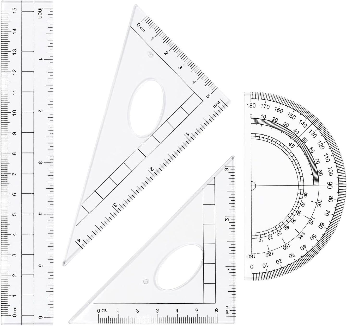 Math Geometry Kit Sets 10 Piece Student Supplies with Shatterproof Storage Box,Includes Rulers,Protractor,Compass,Eraser,Pencil Sharpener,Lead Refills,Pencil,for Drafting and Drawings(Orange)