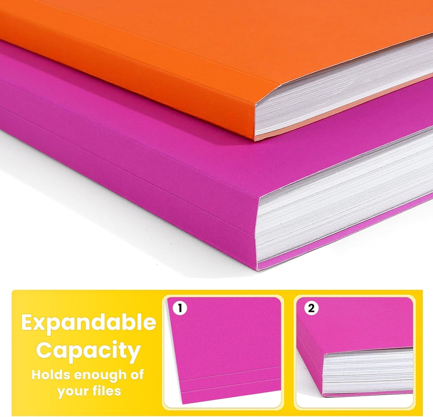 SUNEE File Folders, 100 Pack Manilla Folders 8.5 x 11, Colored File Folders Home Office School Supplies for Documents Files Paper, 5 Assorted Colors